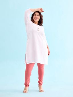 Go Colors - Soft Cotton Stretch Churidar For Women | Breathable, Mid Rise, Full Length, Dusty Pink