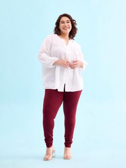 Go Colors - Soft Cotton Stretch Churidar For Women | Breathable, Mid Rise, Full Length, Maroon