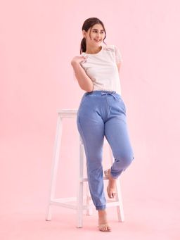 Go Colors - Light Blue Denim Joggers