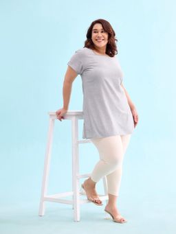 Go Colors - Soft Cotton Stretch Cropped Leggings For Women | Breathable, Mid Rise, Black Ecru