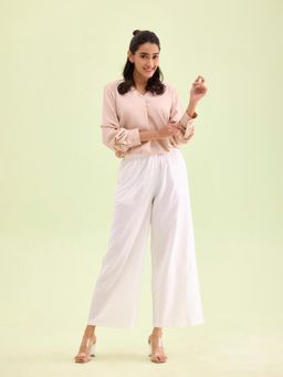 Go Colors - White Palazzo Linen Blend