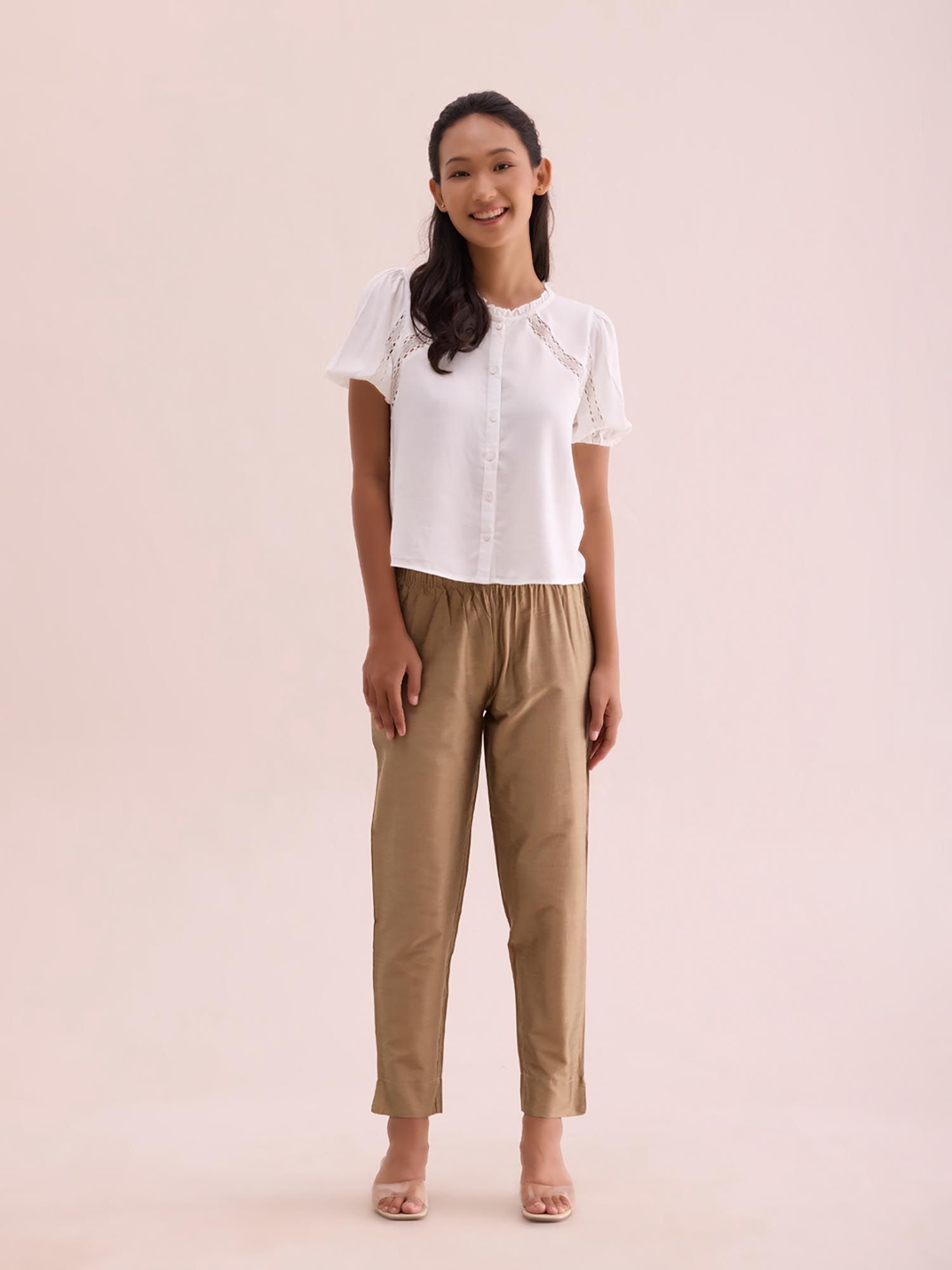 go colors Gold Metallic Pants-picture-33