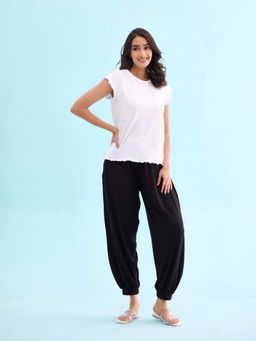 Go Colors - Women Black Viscose Harem Pants