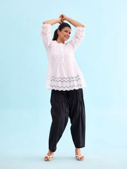 Go Colors - Women Solid Black Cotton Salwar