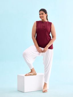 Go Colors - Women Solid White Patiala Pants