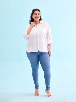 Go Colors - Women Solid Light Blue High Rise Skinny Jeans