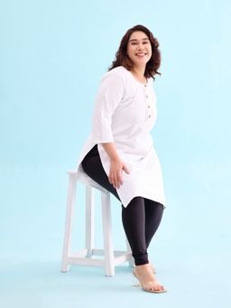 Go Colors - Shimmer Churidar For Women | Smooth Nylon Finish, Mid Rise, Black