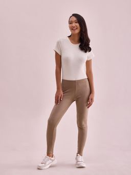 Go Colors - Suede Warm Leggings For Women | Warmtech, Super Stretch, Beige