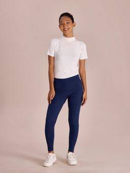 Go Colors - Suede Warm Leggings For Women | Warmtech, Super Stretch, Navy