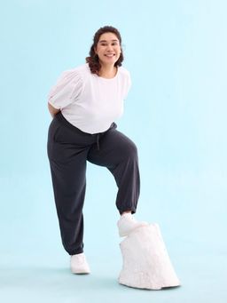 Go Colors - Women Solid Antra Melanges Mid Rise Casual Joggers