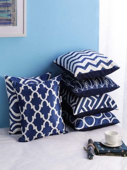 SWHF - 100% Premium Soft Decorative Printed Velvet Cushion Cover (Set of 6)