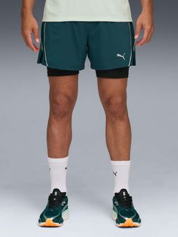 Puma - Men Green Velocity 2 In 1 Running Shorts