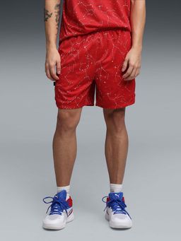 Puma - Men Red Printed Basketball Shorts