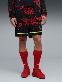 Puma - Men Black and Red Basketball Performance Shorts