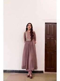 Taro India - Amal Kurta With Pant And Crop Slip