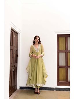 Taro India - Inaya Kurta Pant With Dupatta And Crop Slip