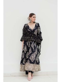 Gulabo Jaipur - Misri Black Anarkali with Pant and Dupatta