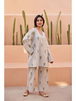 Gulabo Jaipur - Palm White Co-Ord Set