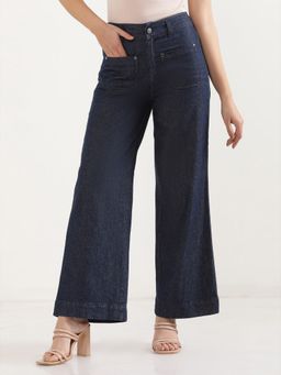 Elleven - Women Loose Fit Blue Cotton Jeans