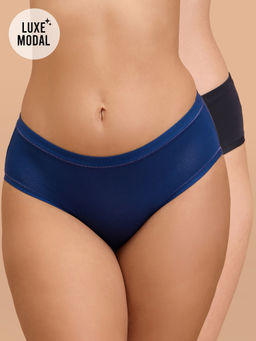 Nykd by Nykaa - Super Soft Luxe Modal Bikini Panty NYP382 PO2 E-Blue & Black