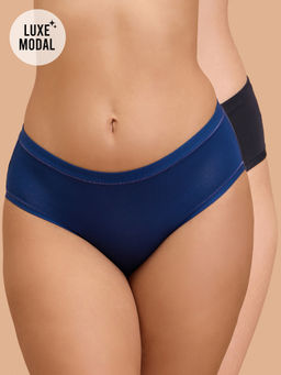Nykd by Nykaa - Super Soft Luxe Modal Hipster Panty NYP383 PO2 E-Blue & Black