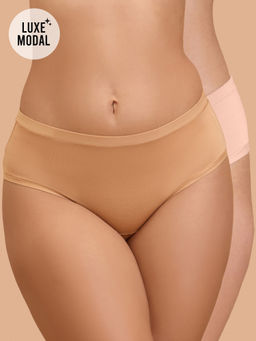 Nykd by Nykaa - Super Soft Luxe Modal Hipster Panty NYP383 PO2 Tan & Nude