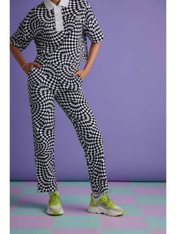 Muvazo - Womens Vibe In Check Sweatpants Black