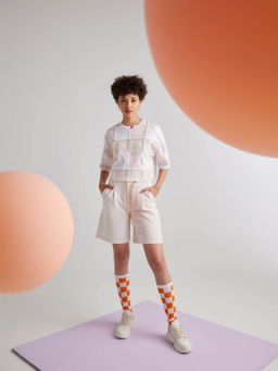 Muvazo - Womens Tetris Effect T-Shirt Pink