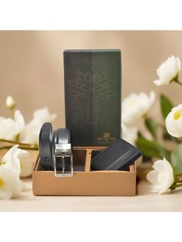 WOODLAND - Black Belt Wallet Gift Pack