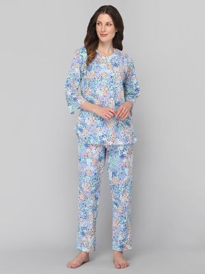 Drape In Vogue Grey Milange Night Suit main image 1
