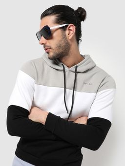 Campus Sutra - Colorblock Stylish Casual Hooded Sweatshirts