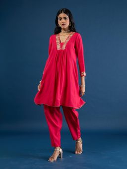 Gajra Gang - Pink Short Anarkali Embroidered & Salwar Nani's Almari (Set of 2)