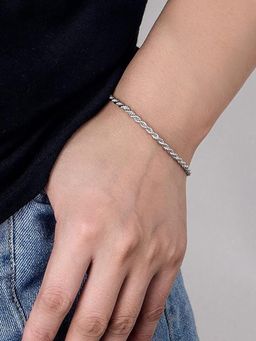 Peora - Silver Plated Stainless Steel Openable Fancy Link Bracelet Stylish Fashion for Men