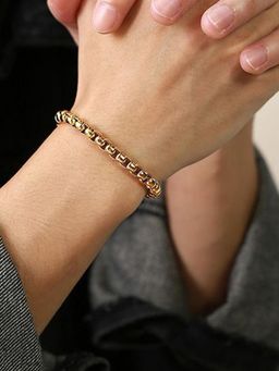 Peora - Gold Plated Stainless Steel Chain Bracelet Stylish Fashion Design Jewellery for Men