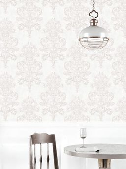 Excel - Wallpaper Hampton Court In Grey Floral Damask