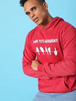 Campus Sutra - Men Brids Print Hooded Sweatshirt