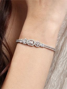 Nuyug - American Diamond Crown Spark Silver Bracelet