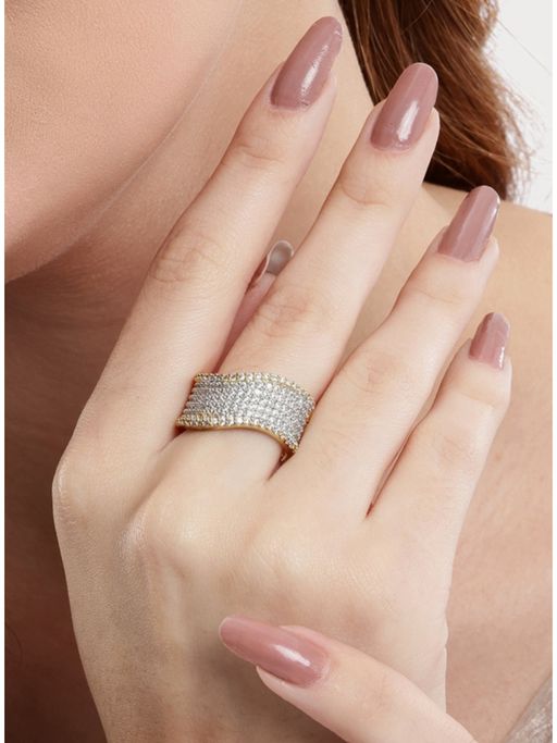 Nuyug American Diamond Sovereign Shine Adjustable Ring