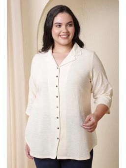 Isadora Life - Women Ivory Cotton Solid Shirt