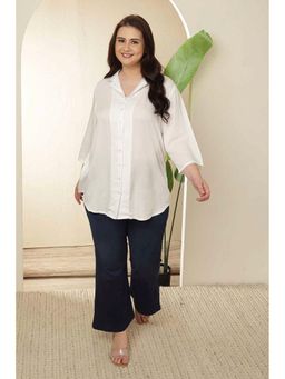 Isadora Life - Women White Cotton Solid Shirt