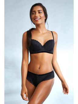 Zivame - All Lace Scalloped Low Waist Thong Panty-Black