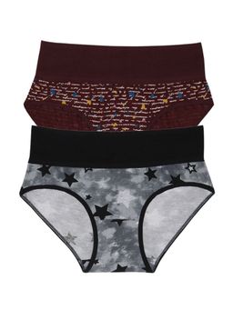 Zivame - Rosaline Mid Waist Tummy Tucker Panty (Pack of 2)-Assorted (XL)