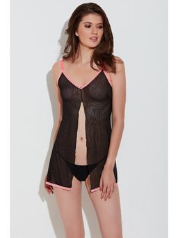 Zivame - Sundown Collection Sheer Mesh Flyaway Babydoll-Black