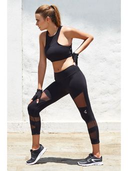 Zivame - Zelocity AlphaSculpt Power Mesh Legging- Black