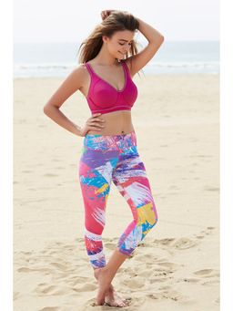Zivame - Zelocity Alphatone Mid Waist Core Leggings-Abstract Crystals