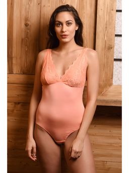 Zivame - Sundown Collection Floral Lace Teddy with Inbuilt Thong- Peach