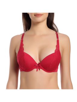Zivame - Padded Demi Coverage Wired Bra - Red 3