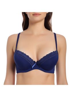 Zivame - Padded Demi Coverage Wired Bra - Blue