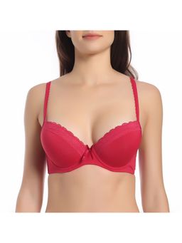 Zivame - Padded Demi Coverage Wired Bra - Red