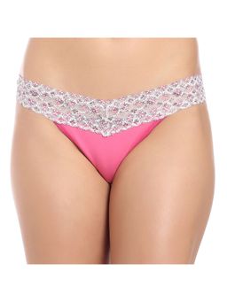Zivame - Ultra Soft Lace Embrace Low Rise Thong - Pink